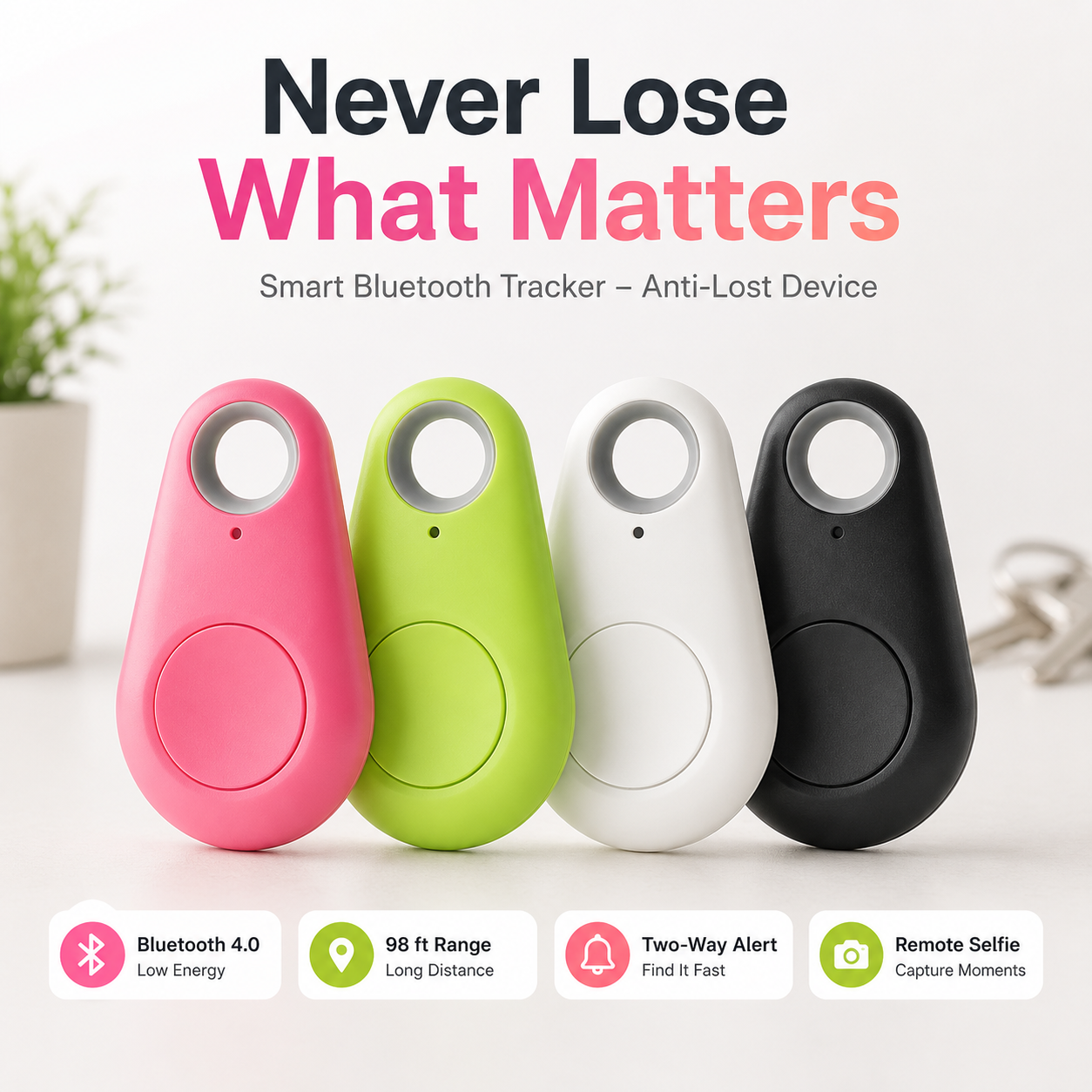 Smart Bluetooth Tracker – Anti-Lost GPS Item Finder for Keys & Pets