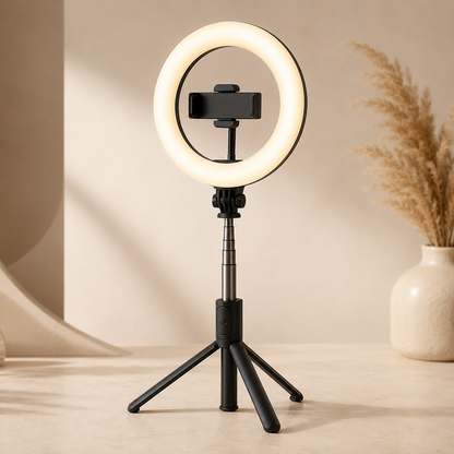 4-in-1 Bluetooth Selfie Stick Tripod with LED Ring Light
