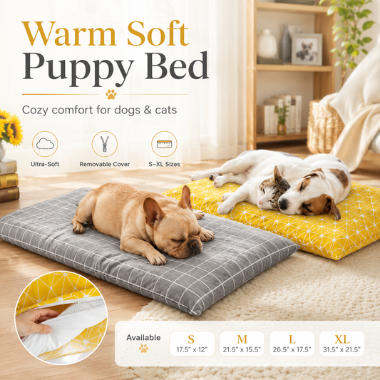 Warm Soft Puppy Bed – Plush Cushion Mat for Small Dogs & Cats