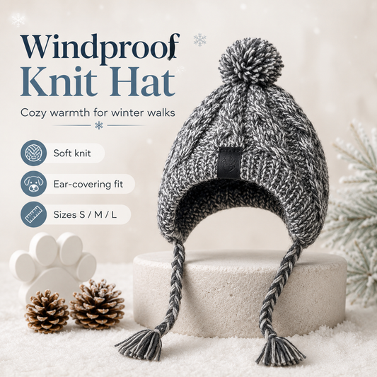 Windproof Knit Dog Hat – Winter Pet Beanie