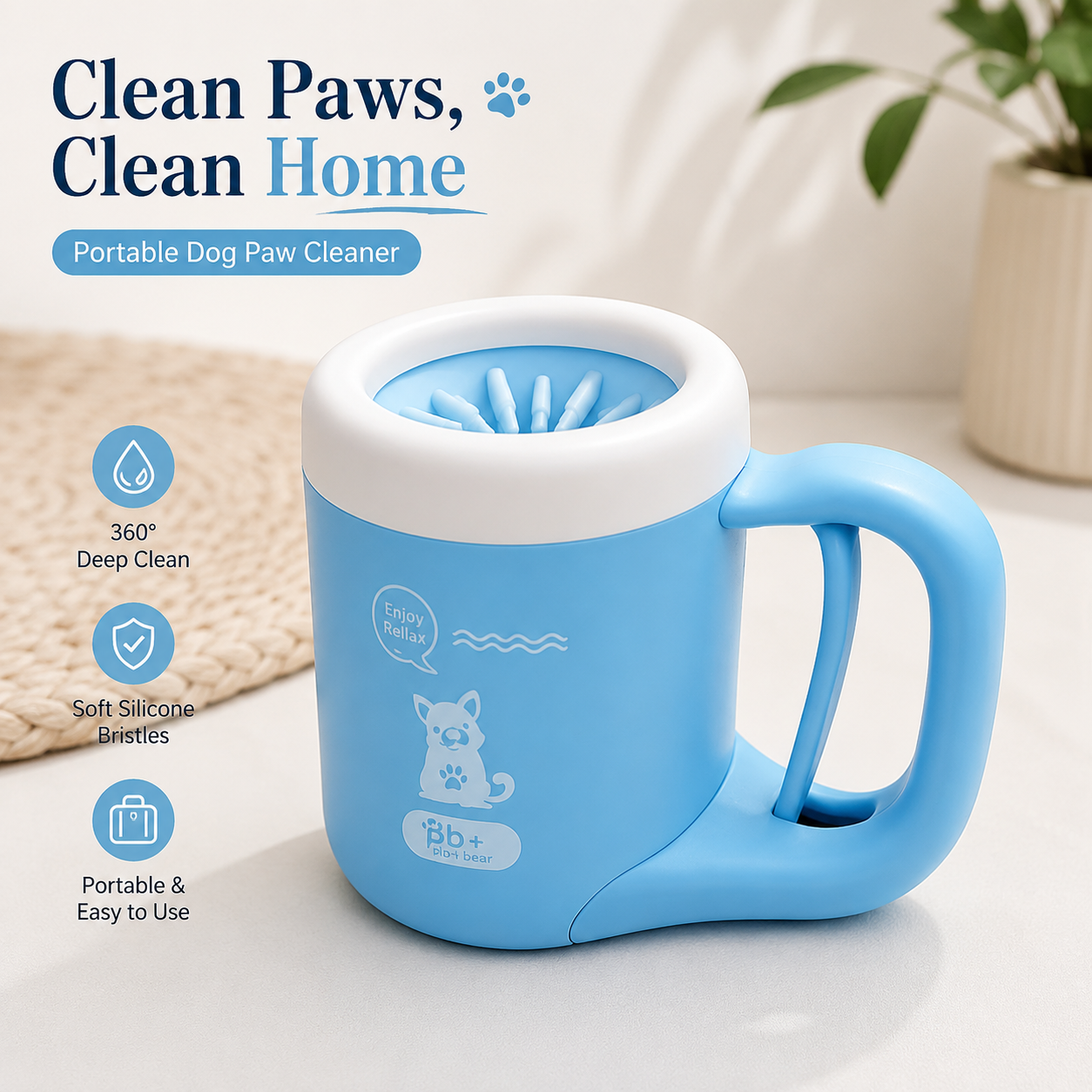 Portable Dog Paw Cleaner Cup – Muddy Paw Washer