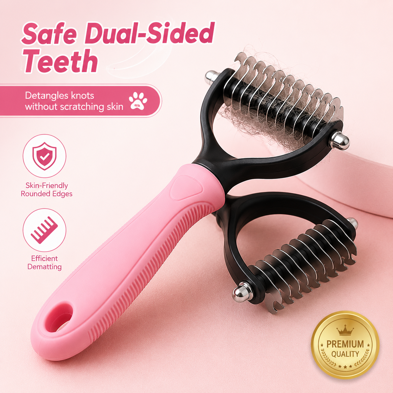 Pet Fur Knot Remover Comb – Dog & Cat Dematting Grooming Tool