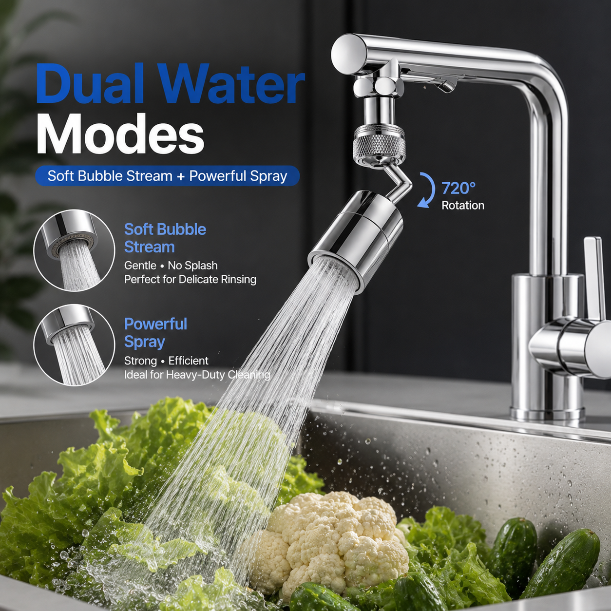 360° Universal Faucet Splash Guard Filter – Kitchen Sink Aerator