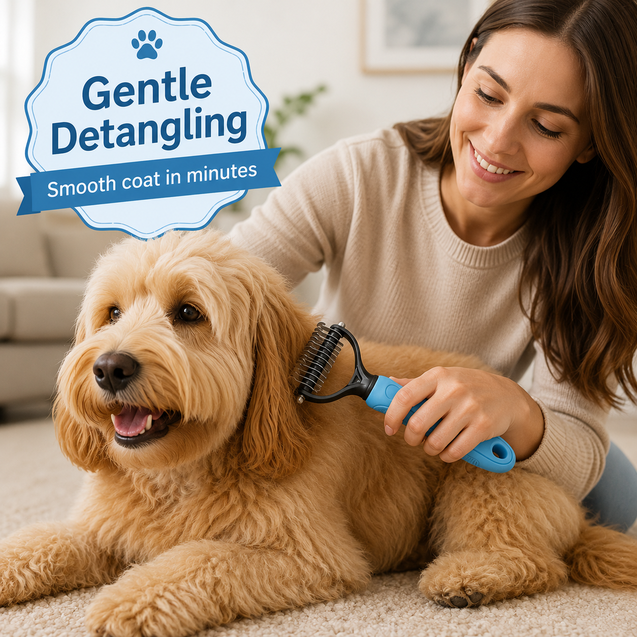 Pet Fur Knot Remover Comb – Dog & Cat Dematting Grooming Tool