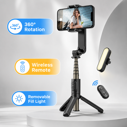 Portable Handheld Gimbal Stabilizer – 3-in-1 Phone Tripod & Selfie Stick
