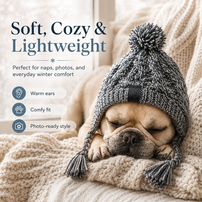 Windproof Knit Dog Hat – Winter Pet Beanie