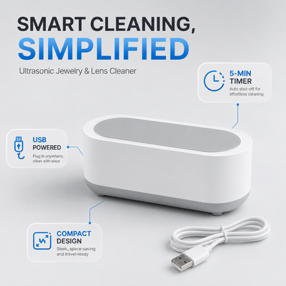 Ultrasonic Jewelry & Eyeglass Cleaner – Portable Lens Cleaning Machine