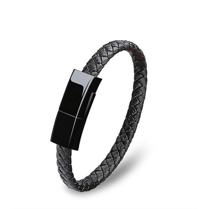 Leather USB Charging Bracelet – Wearable Phone Charging Cable