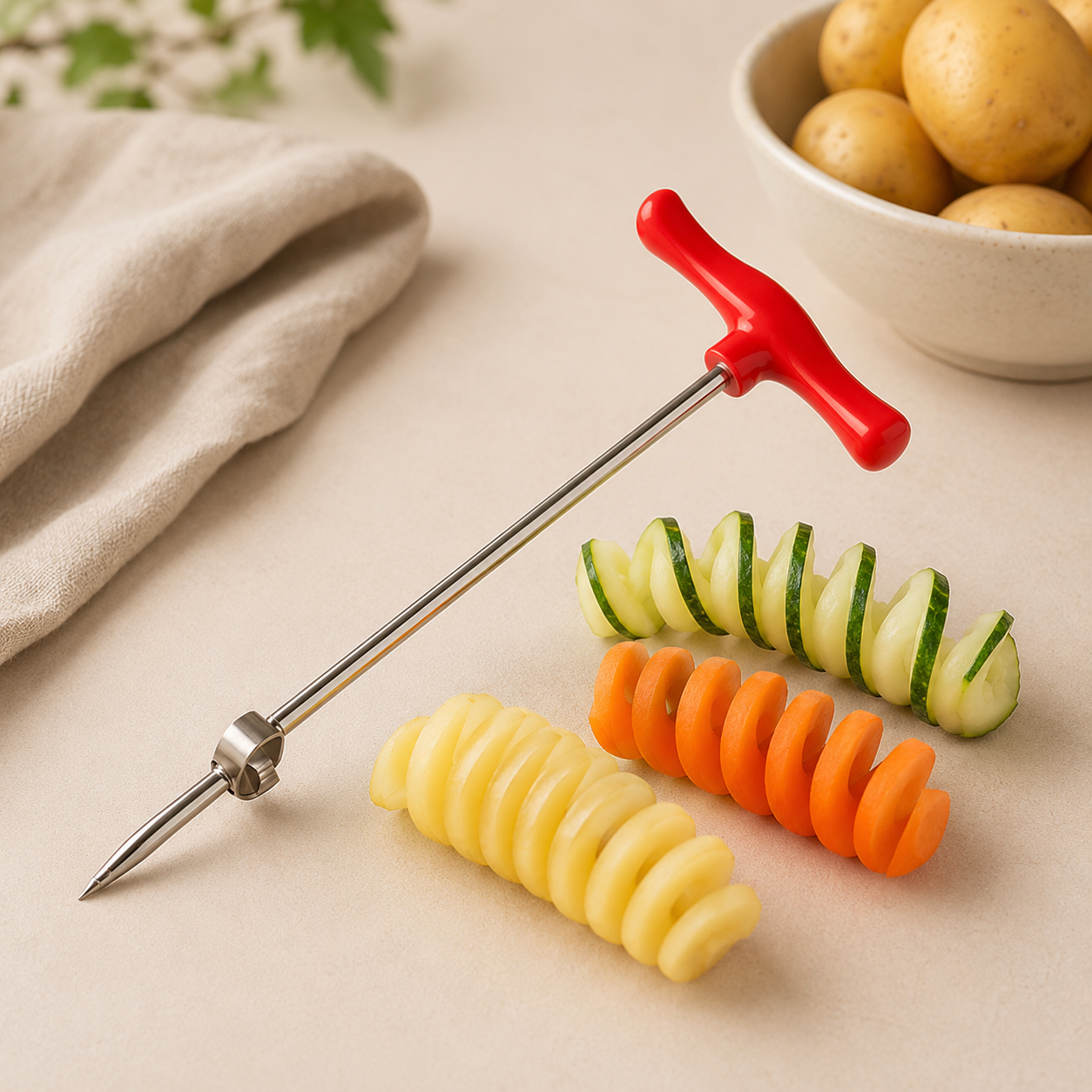 Spiral Potato Cutter – Vegetable Spiralizer Slicing Tool