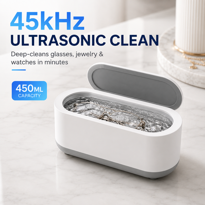 Ultrasonic Jewelry & Eyeglass Cleaner – Portable Lens Cleaning Machine
