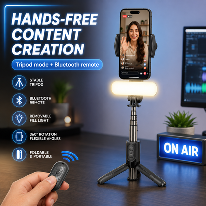 Portable Handheld Gimbal Stabilizer – 3-in-1 Phone Tripod & Selfie Stick