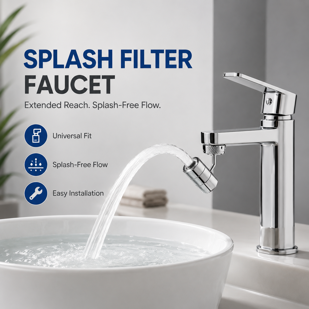 360° Universal Faucet Splash Guard Filter – Kitchen Sink Aerator