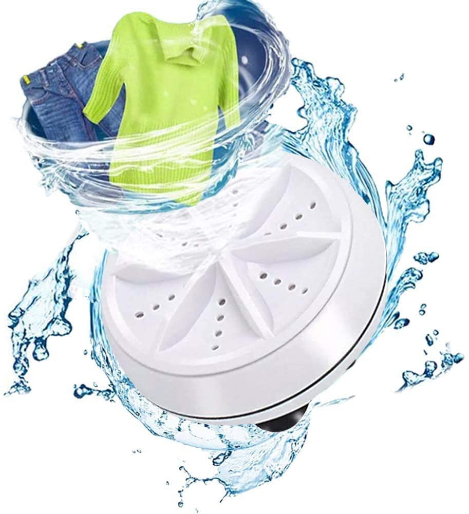 2-in-1 Portable Mini Washing Machine – Ultrasonic Turbo Washer