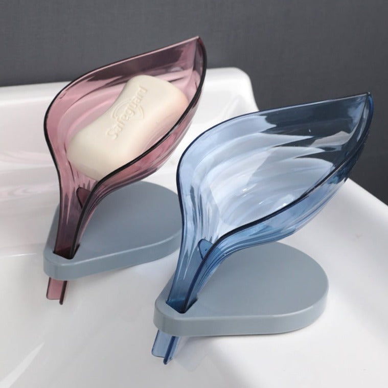 Leaf-Shape Self-Draining Soap Dish Holder