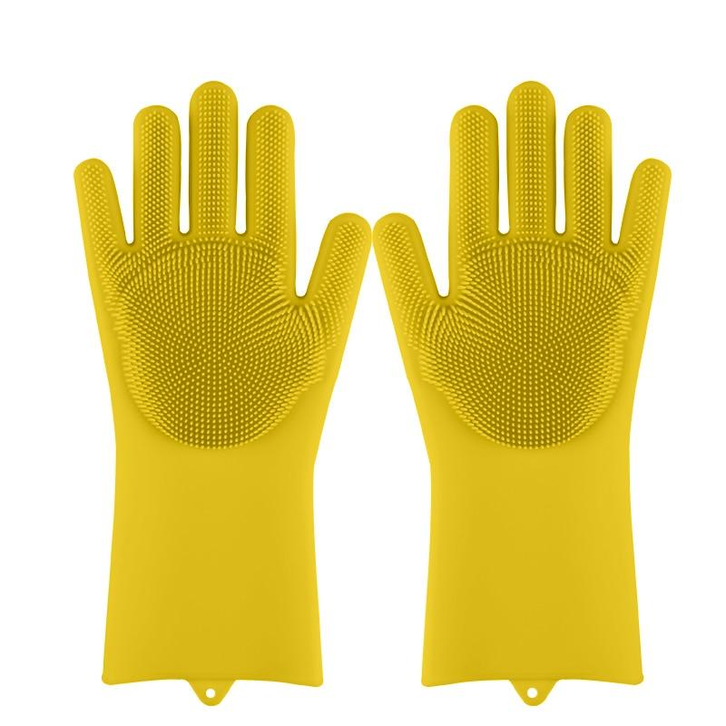 Magic Silicone Dishwashing Gloves – Reusable Scrubber Cleaning Gloves