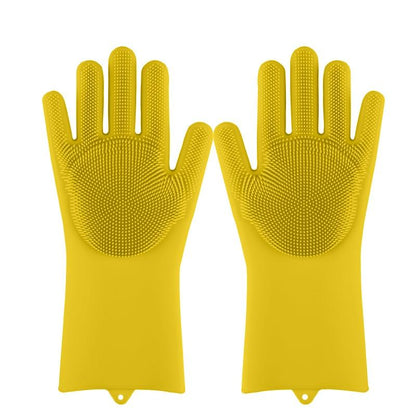 Magic Silicone Dishwashing Gloves – Reusable Scrubber Cleaning Gloves