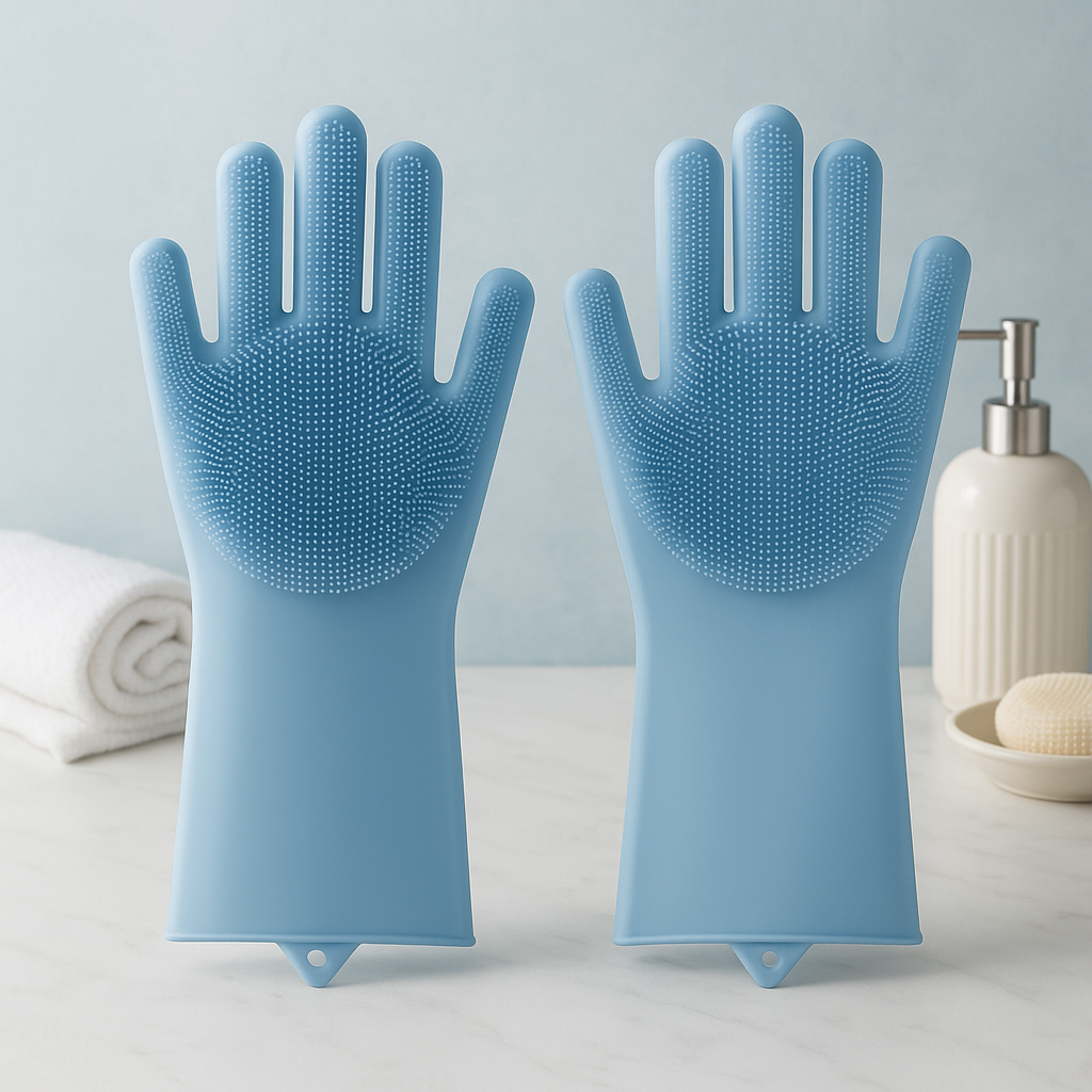 Magic Silicone Dishwashing Gloves – Reusable Scrubber Cleaning Gloves