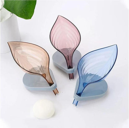 Leaf-Shape Self-Draining Soap Dish Holder