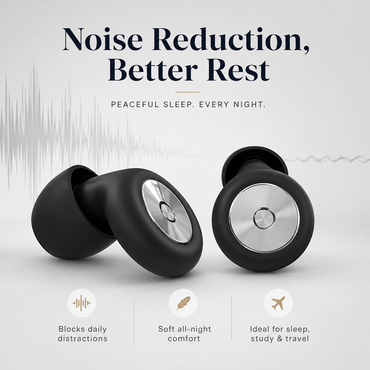 Noise Cancelling Sleep Earplugs – Comfortable Ear Plugs for Light Sleepers & Travel