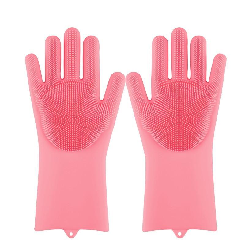 Magic Silicone Dishwashing Gloves – Reusable Scrubber Cleaning Gloves