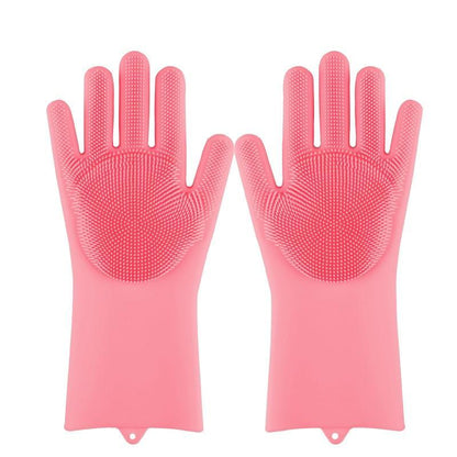 Magic Silicone Dishwashing Gloves – Reusable Scrubber Cleaning Gloves