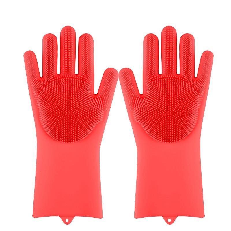 Magic Silicone Dishwashing Gloves – Reusable Scrubber Cleaning Gloves