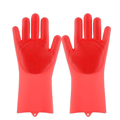 Magic Silicone Dishwashing Gloves – Reusable Scrubber Cleaning Gloves