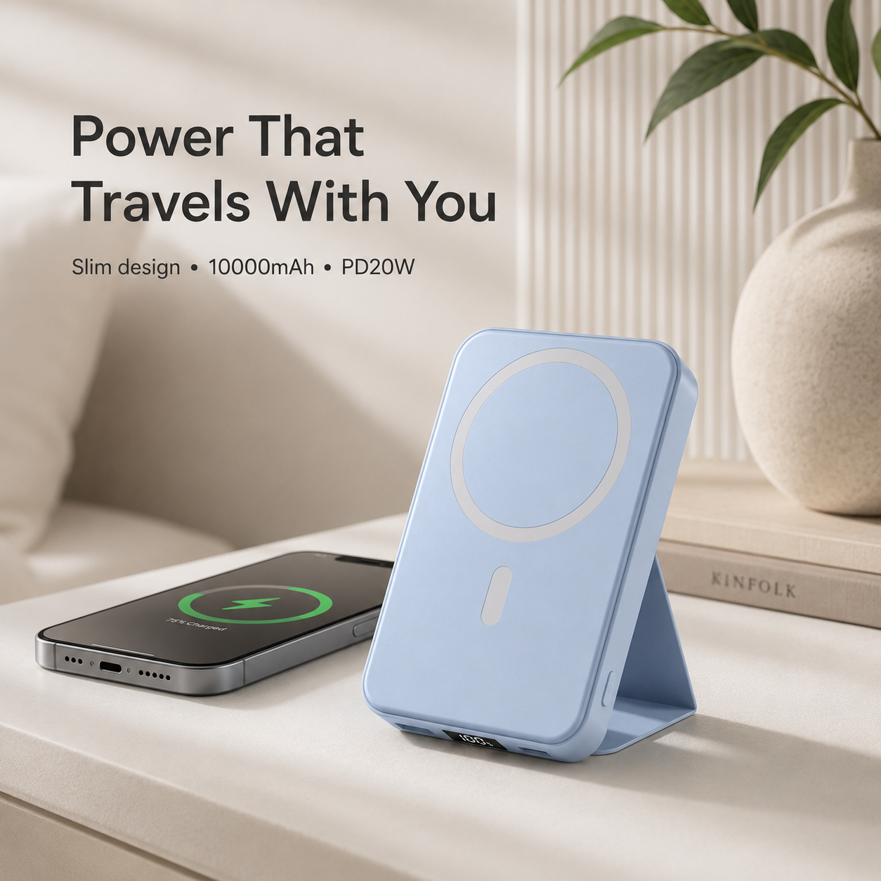 Magnetic Wireless Power Bank – MagSafe Portable Charger 10000mAh