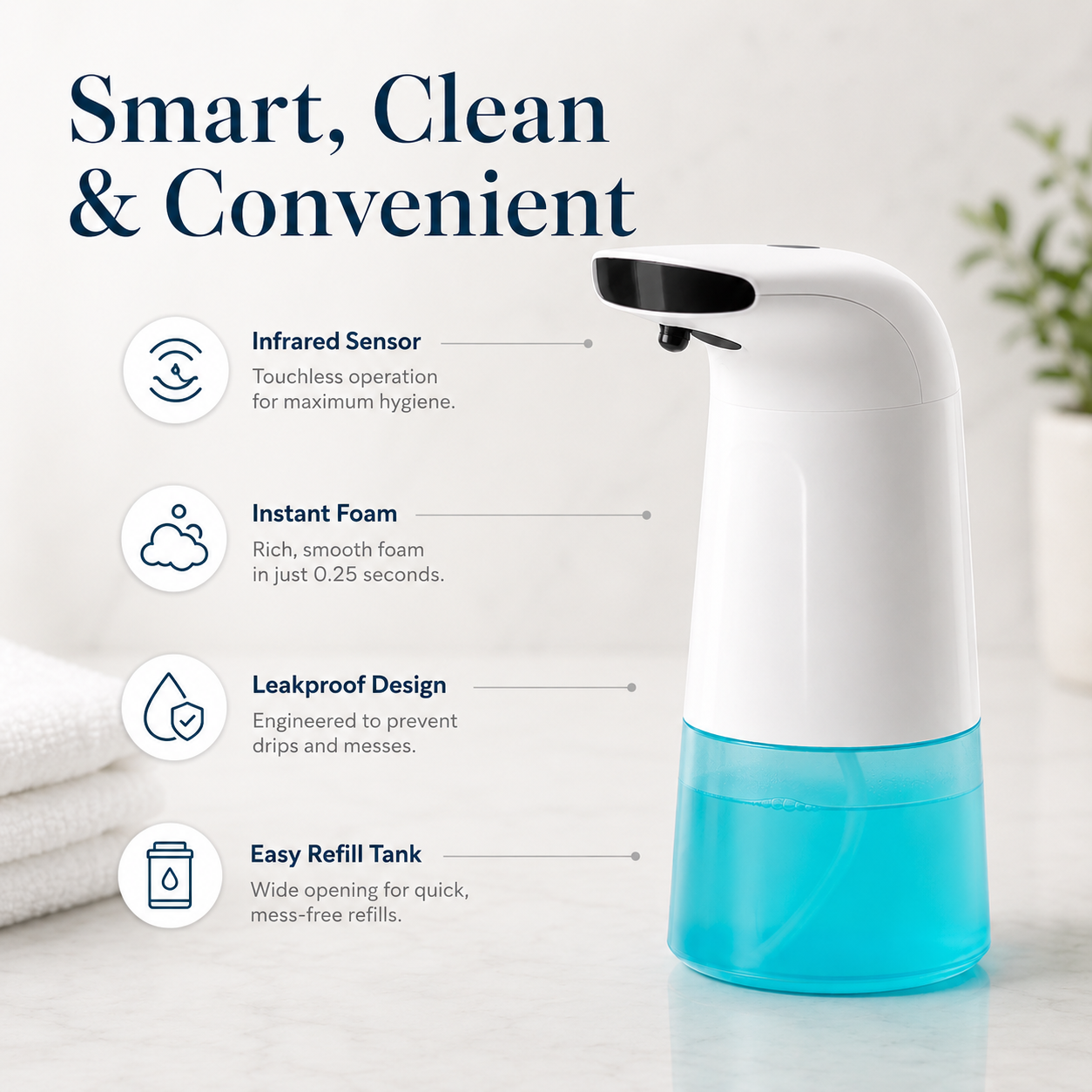 Automatic Touchless Foam Soap Dispenser – Infrared Sensor Hand Soap