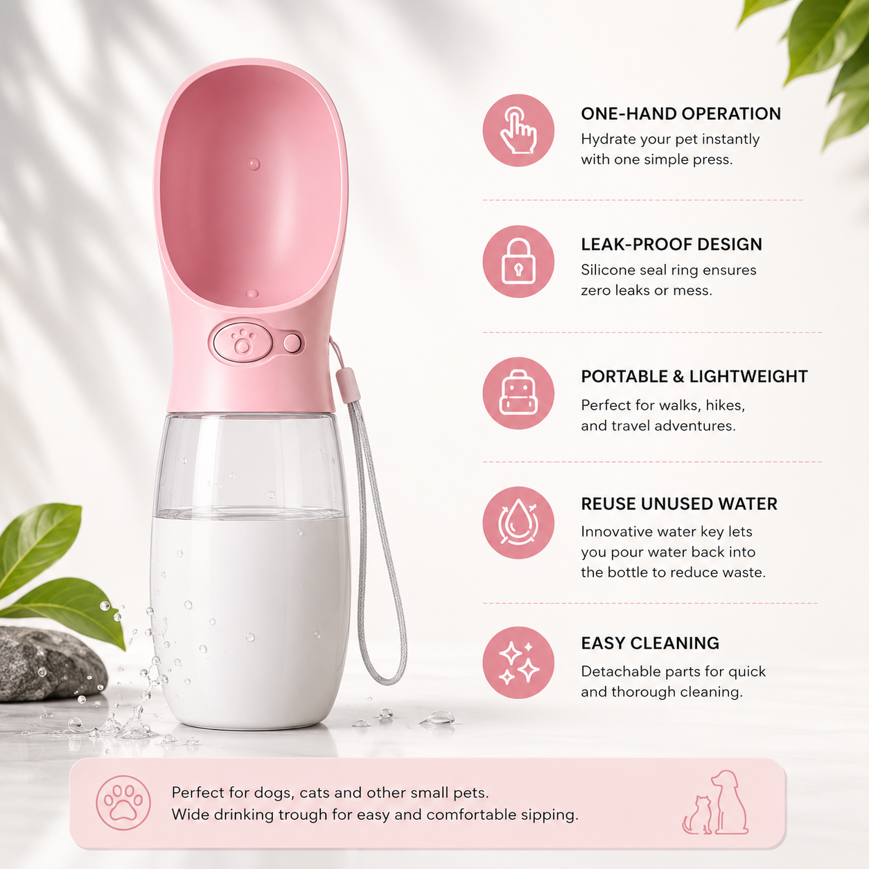 AquaPaws™ Portable Dog Water Bottle – Travel Pet Water Dispenser