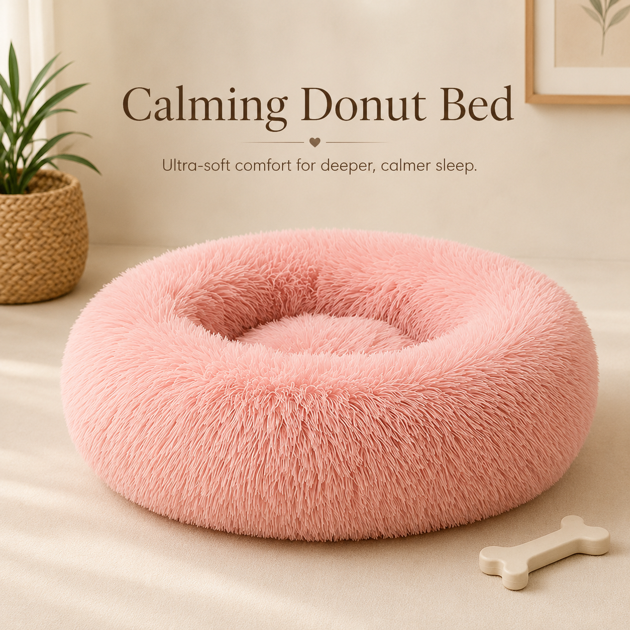 Calming Donut Dog Bed – Anti-Anxiety Cat & Dog Bed