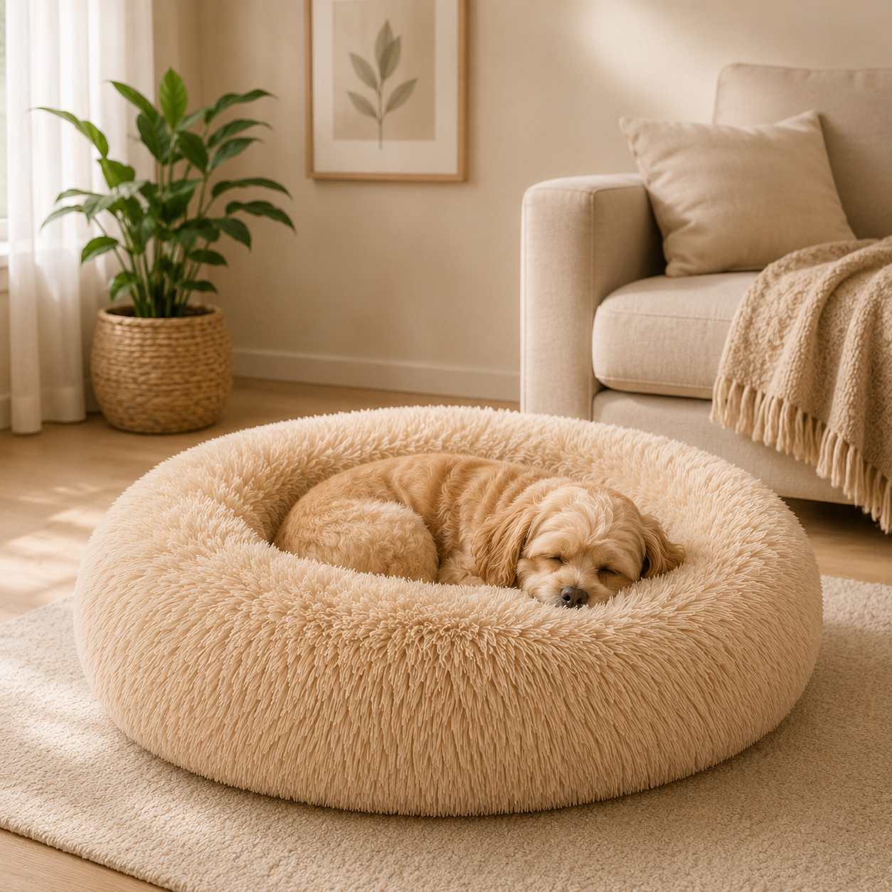 Calming Donut Dog Bed – Anti-Anxiety Cat & Dog Bed