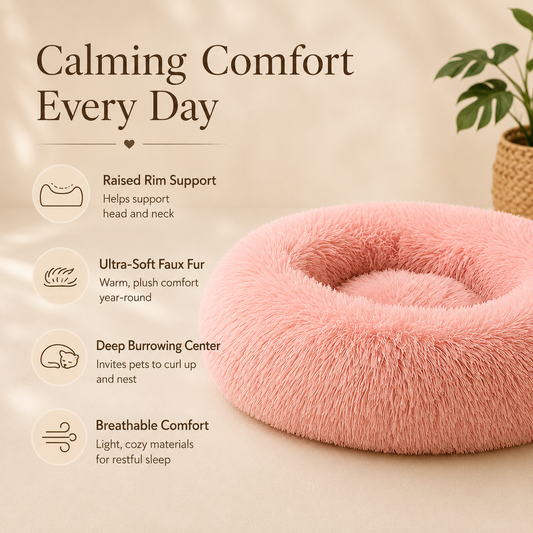 Calming Donut Dog Bed – Anti-Anxiety Cat & Dog Bed