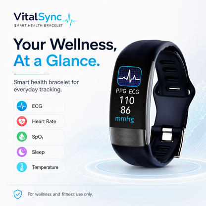 VitalSync Smart Health Bracelet – ECG, Heart Rate & Sleep Tracker Watch