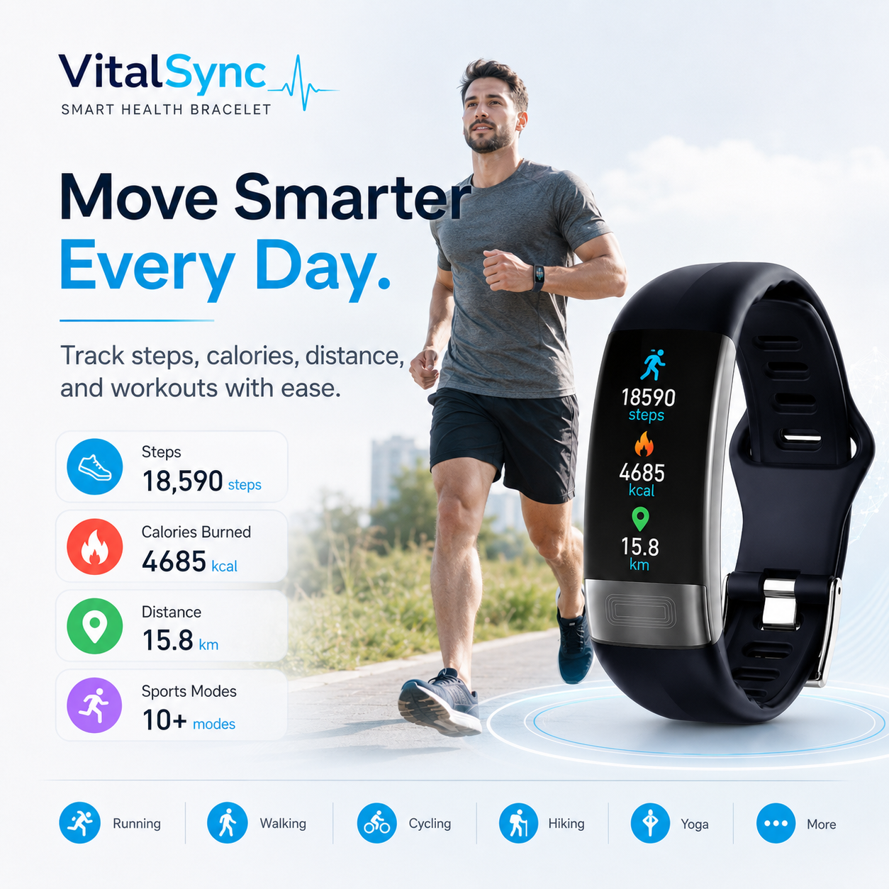 VitalSync Smart Health Bracelet – ECG, Heart Rate & Sleep Tracker Watch