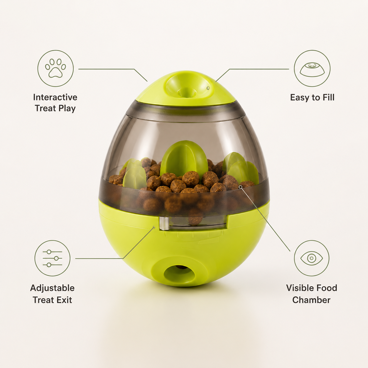 Interactive Dog Treat Ball – Slow Feeder Food Dispenser Toy