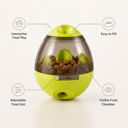 Interactive Dog Treat Ball – Slow Feeder Food Dispenser Toy