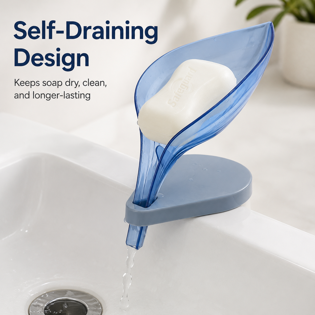 Leaf-Shape Self-Draining Soap Dish Holder