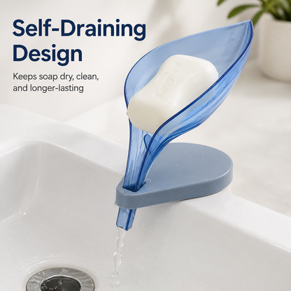 Leaf-Shape Self-Draining Soap Dish Holder