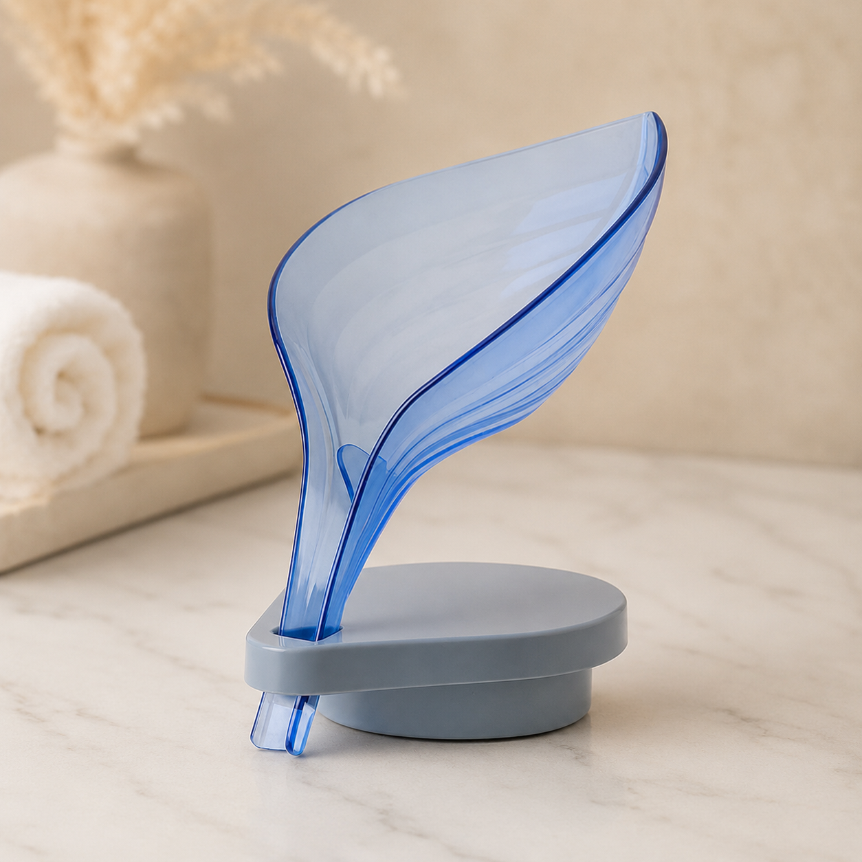 Leaf-Shape Self-Draining Soap Dish Holder