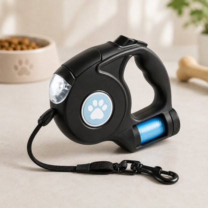 LED Retractable Dog Leash – Light-Up Night Walking Lead