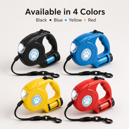 LED Retractable Dog Leash – Light-Up Night Walking Lead