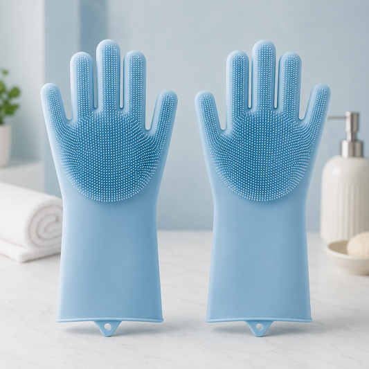 Magic Silicone Dishwashing Gloves – Reusable Scrubber Cleaning Gloves