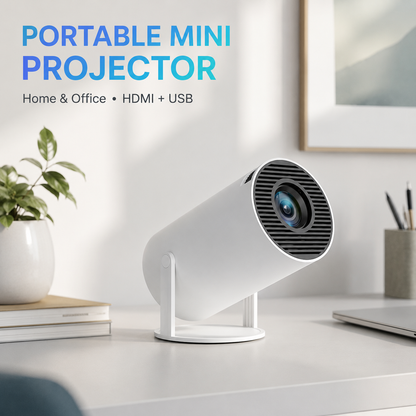 Portable Mini Projector for Home & Office – HDMI USB Movie Projector