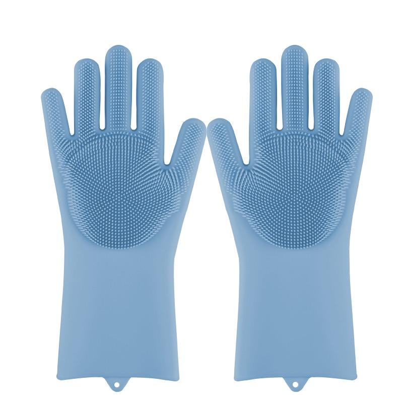 Magic Silicone Dishwashing Gloves – Reusable Scrubber Cleaning Gloves