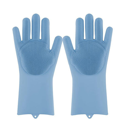 Magic Silicone Dishwashing Gloves – Reusable Scrubber Cleaning Gloves